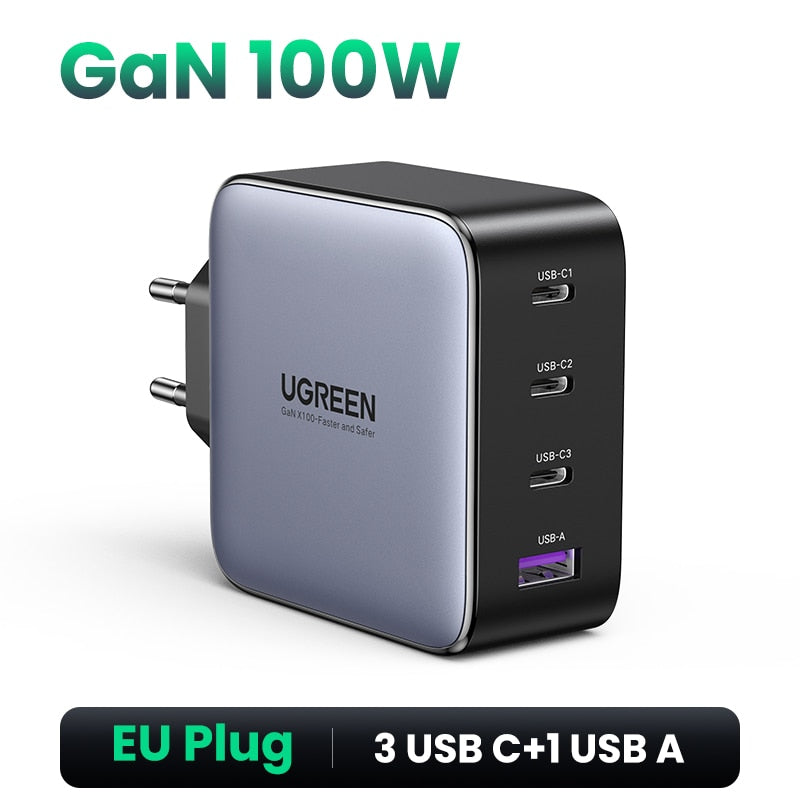 UGREEN USB Charger 100W GaN Charger for Macbook tablet Fast Charging for iPhone Xiaomi USB Type C PD Charge for iPhone 14 13 12