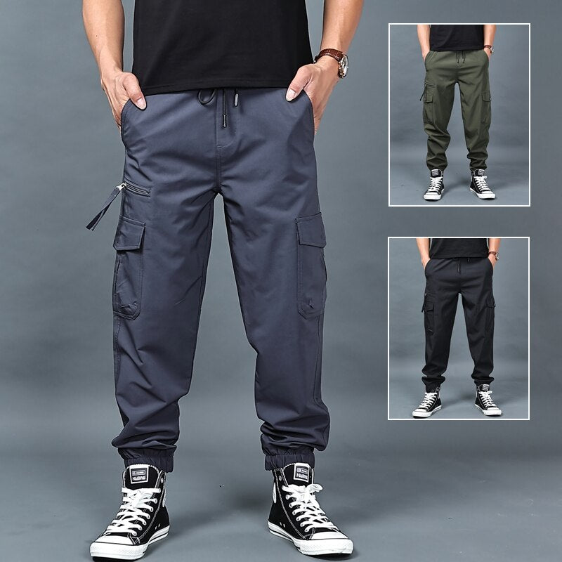 Spring Autumn Cargo Pants Men Loose Tactical Military Work Pants 2022 Casual Long Trousers For Men Army Green Outdoor Sweatpants