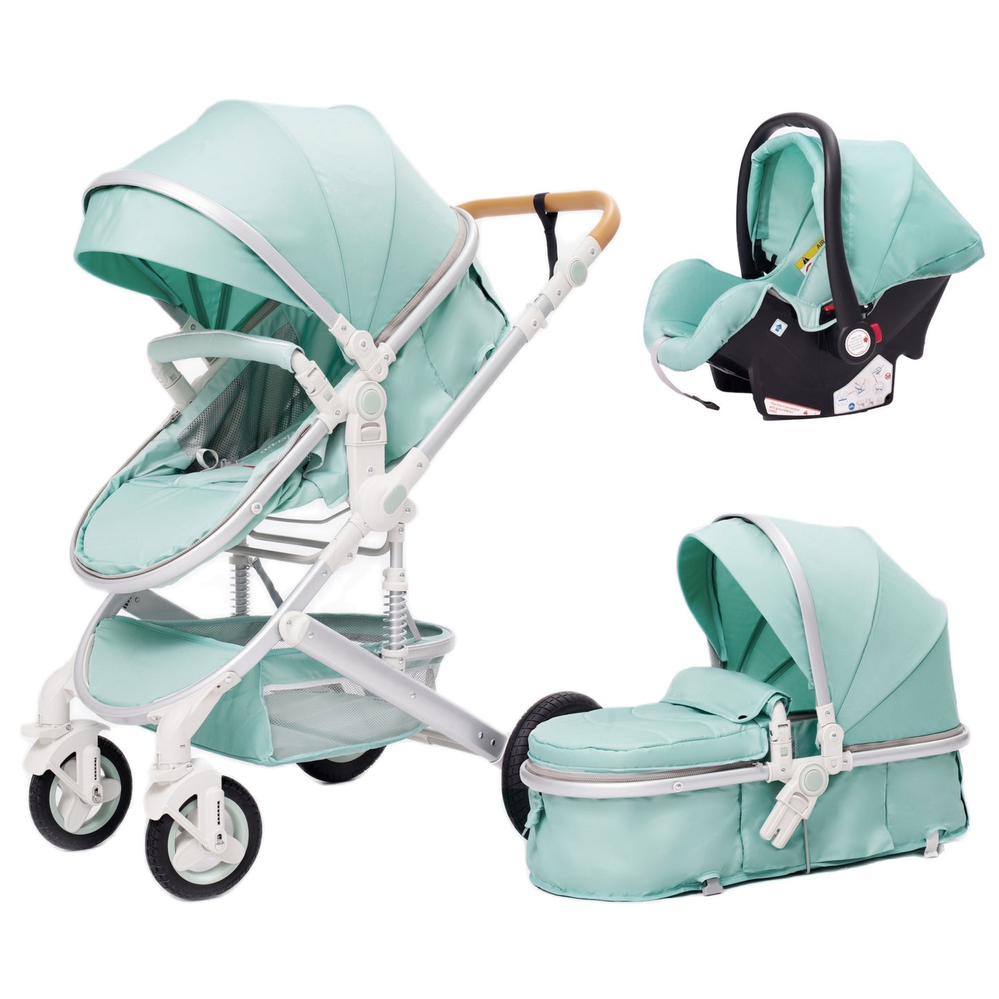 3 in 1 Stroller Baby Stroller  Multifunctional High Landscape Portable Aluminum Frame CPC Safety Baby Carriage   Free Shipping