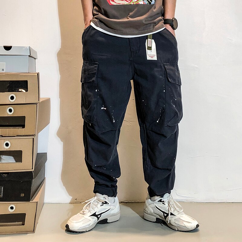 2022 Japanese Streetwear Fashion Trends Cargo Pants Men Clothing Harajuku Casual Harem Trousers High Quality Khaki Joggers