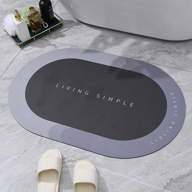 Super Absorbent Bath Mat Quick Drying Bathroom Rug Non-slip Entrance Doormat Nappa Skin Floor Mats Toilet Carpet Home Decor