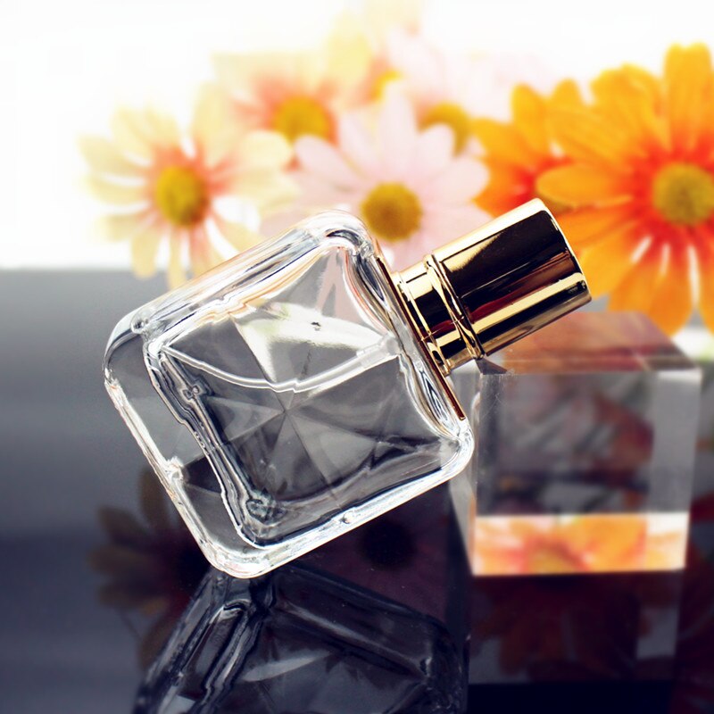 30ML Transparent Perfume Bottle Thick Glass Spray Bottle Square Empty Cosmetic Container Travel