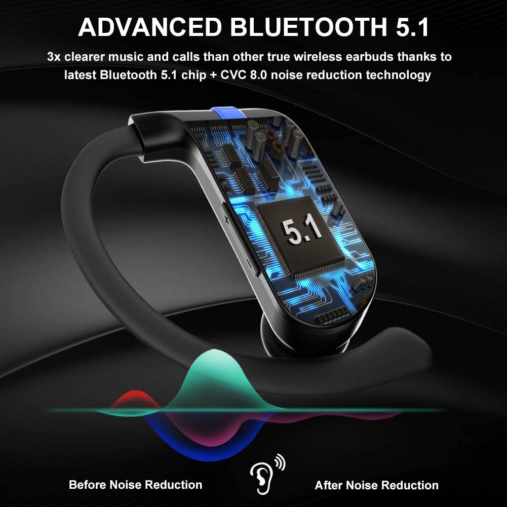 TWS Wireless Earphones Bluetooth-compatible 5.1 Headphones IPX7 Waterproof Earbuds LED Display HD Stereo Mic for Xiaomi iPhone