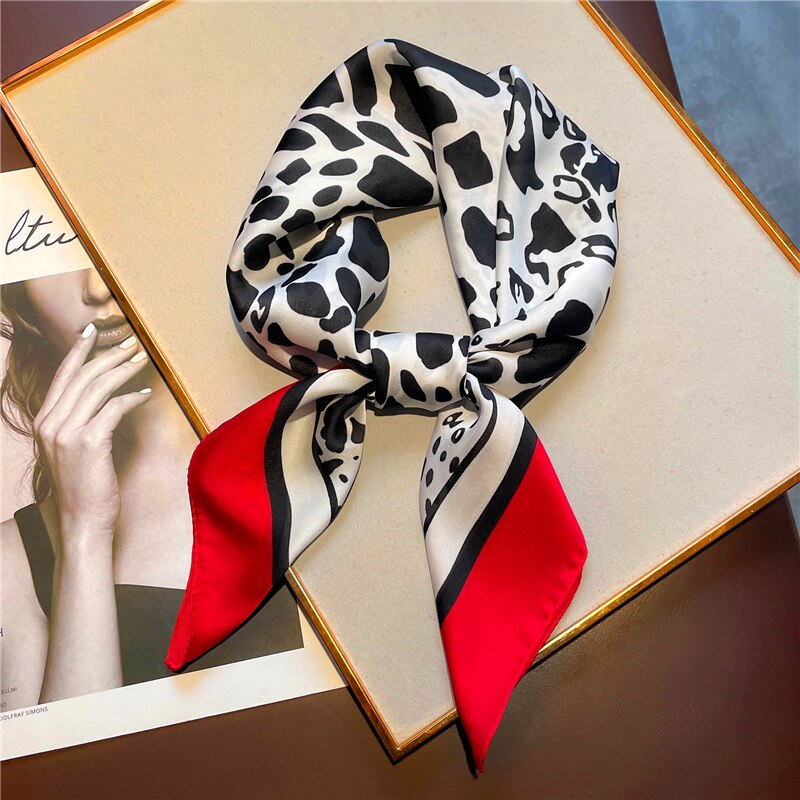 Design Silk Feeling Square Scarf Women Luxury 70cm Shawl Wraps Female Hair Hand  Wrist Foulard Headkerchief Hijab Bandana New