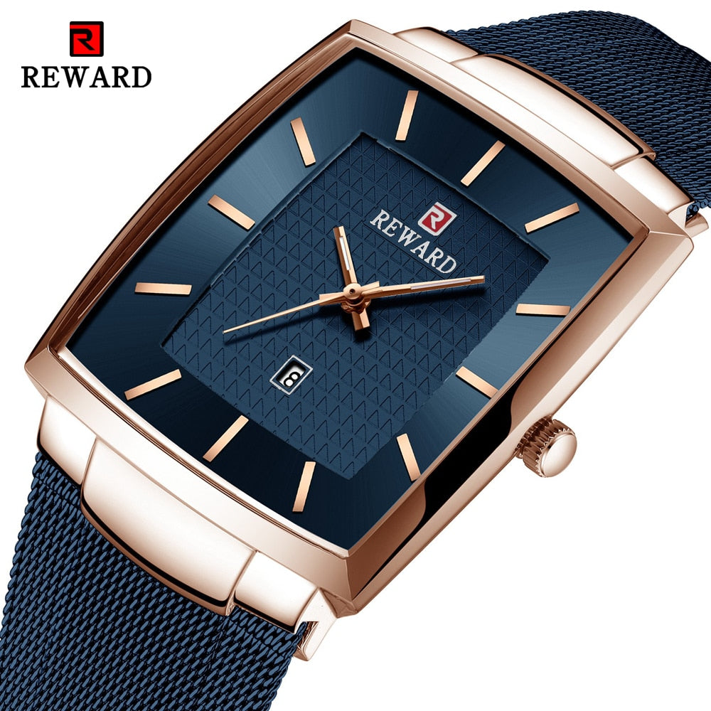 REWARD Fashion Blue Men&#39;s Watches 2022 New Top Luxury Brand Watch Men Business Waterproof Stainless Steel Quartz Wristwatch