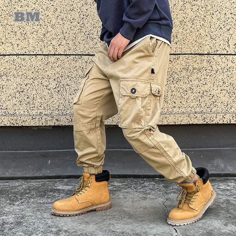 Streetwear Military Tactical Cargo Pants Japanese Harajuku Casual Plus Size Harem Joggers Men Clothing Multi-Pocket Trousers