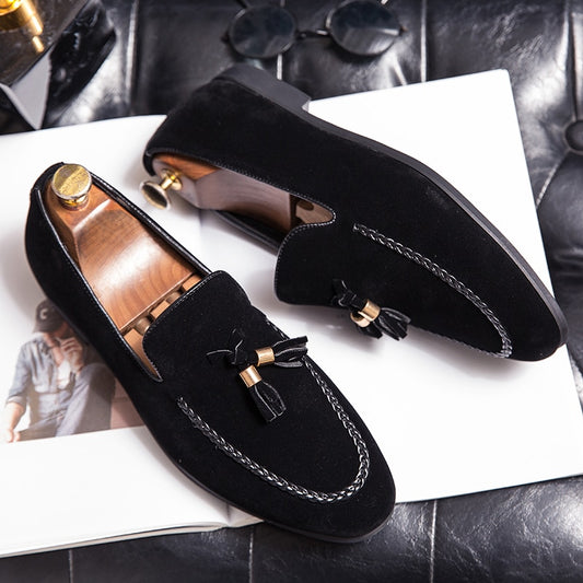 Designer 2022New Mens Leather Casual Shoes for Men Tassel Loafers Comfortable Black Brown Moccasins suede mens shoes mocasines