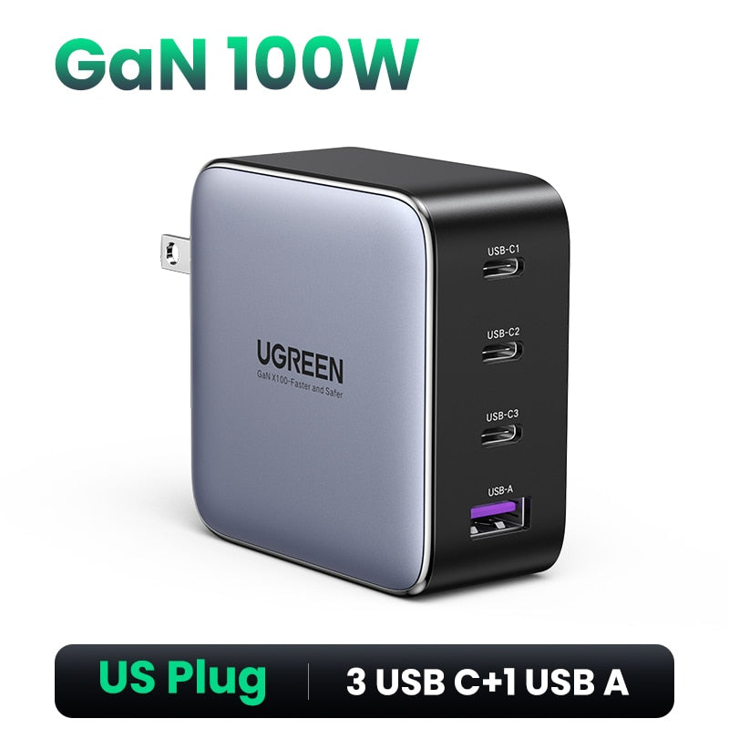 UGREEN USB Charger 100W GaN Charger for Macbook tablet Fast Charging for iPhone Xiaomi USB Type C PD Charge for iPhone 14 13 12