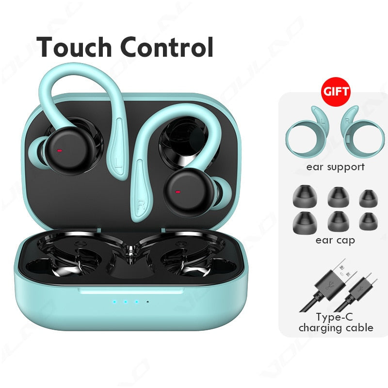 Wireless Bluetooth Headphones Sports Waterproof TWS Bluetooth 5.1 Earphone HiFi Stereo Earbuds Noise Cancelling Headset With Mic