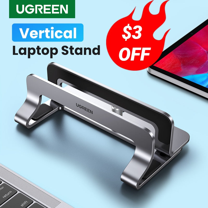 UGREEN Vertical Laptop Stand Holder For MacBook Air Pro Aluminum Foldable Notebook Stand Laptop Support MacBook Pro Tablet Stand