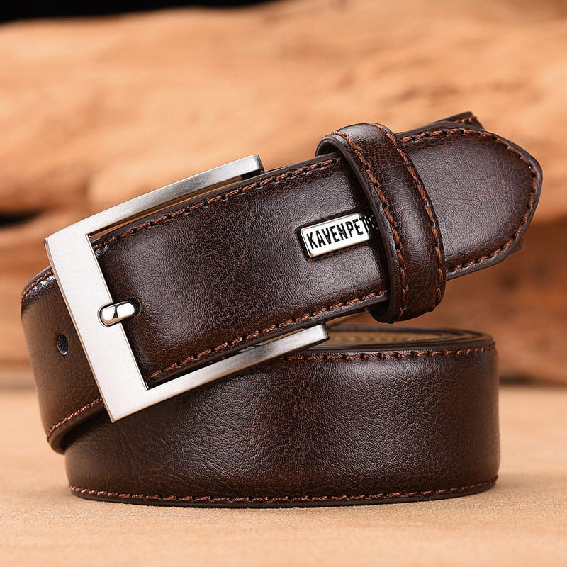 Fashion Men Belts Genuine Leather Luxury Designer Brown Vintage Waist Belt For Jeans Cinturon Cowboy Hombre Dropshipping