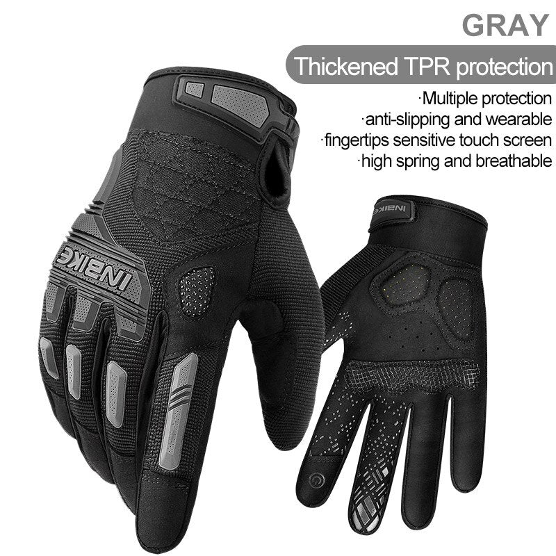 INBIKE Mountain Bike Gloves Thickened TPR Palm Pad Men&#39;s Woman Shockproof Full Finger Cycling Downhill MTB Bicycle Gloves MC020