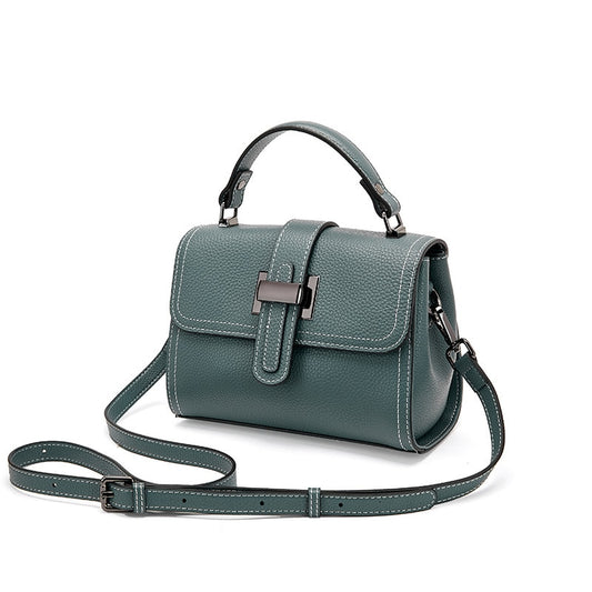 Casual Women Bags Genuine Leather Messenger Bag Cow Leather All-match Single Shoulder Hand-held Square Handbag High Quality