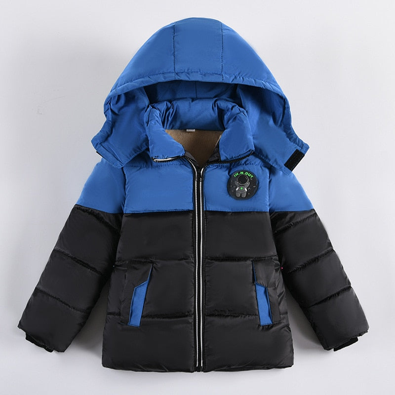 2022 Winter Boys Jackets For Baby Boy Hooded Thick Warm Down Jacket Children Outerwear Coats Kids Clothes Jackets 3-6 Years Old