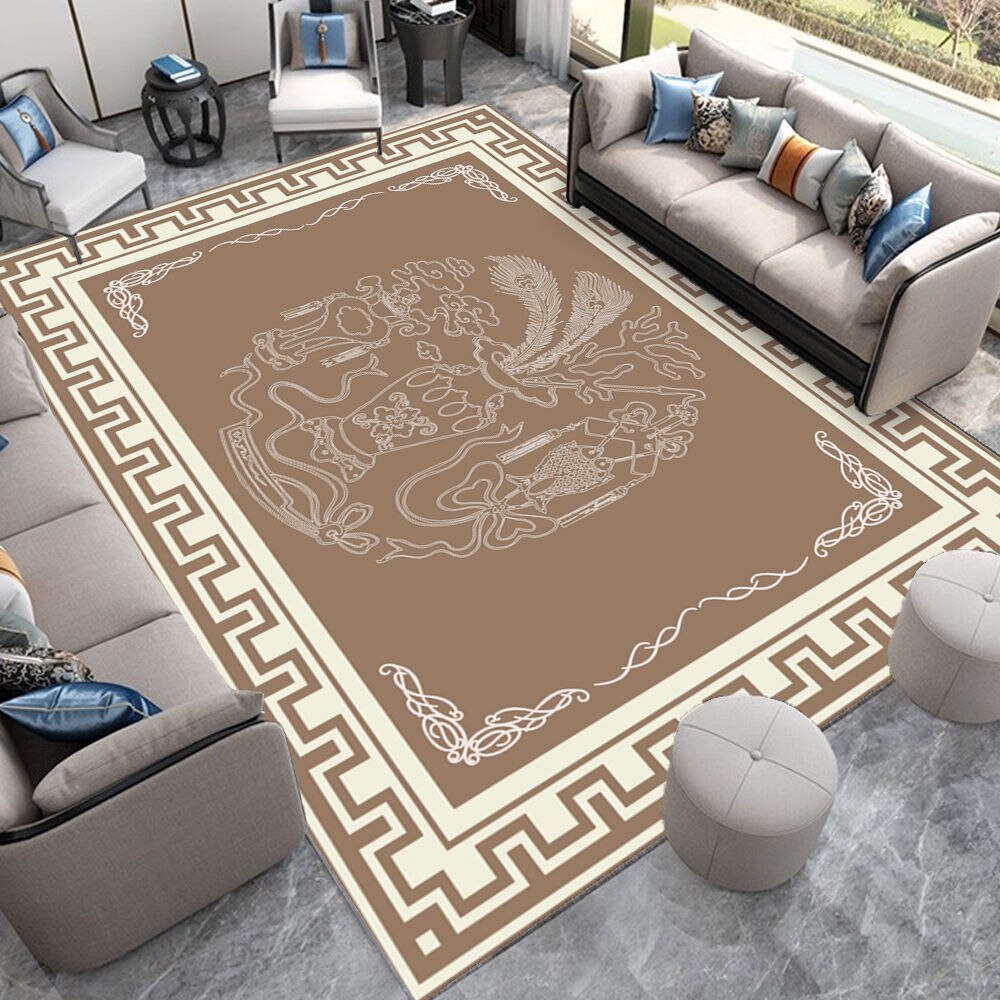 Neoclassical Carpet for Living Room Modern Decoration Bedroom Non-slip Lounge Rug Sofa Tea Table Carpet Area Rug Large Floor Mat