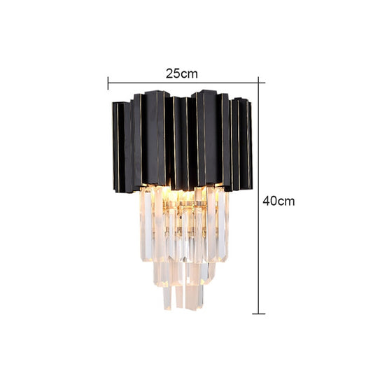 Modern Gold Luxury Crystal Wall Lamp Led Light E14 Bulbs For Bedroom Living Room Study Home Lighting Fixtures