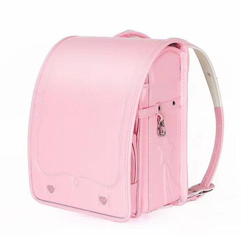 School Bags for Girls Cute Pink Backpacks High Quality Leather Orthopedic Schoolbag Kids Bags Waterproof Japanese School Bag