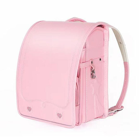 School Bags for Girls Cute Pink Backpacks High Quality Leather Orthopedic Schoolbag Kids Bags Waterproof Japanese School Bag