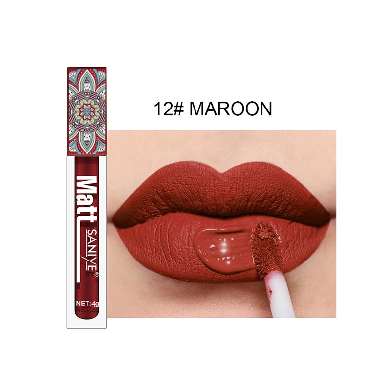 9Colors Matte Liquid Lipsticks Waterproof Ultra Velvet Lip Stick Pigment Sexy Red Nude Long Lasting Lip Gloss Makeup