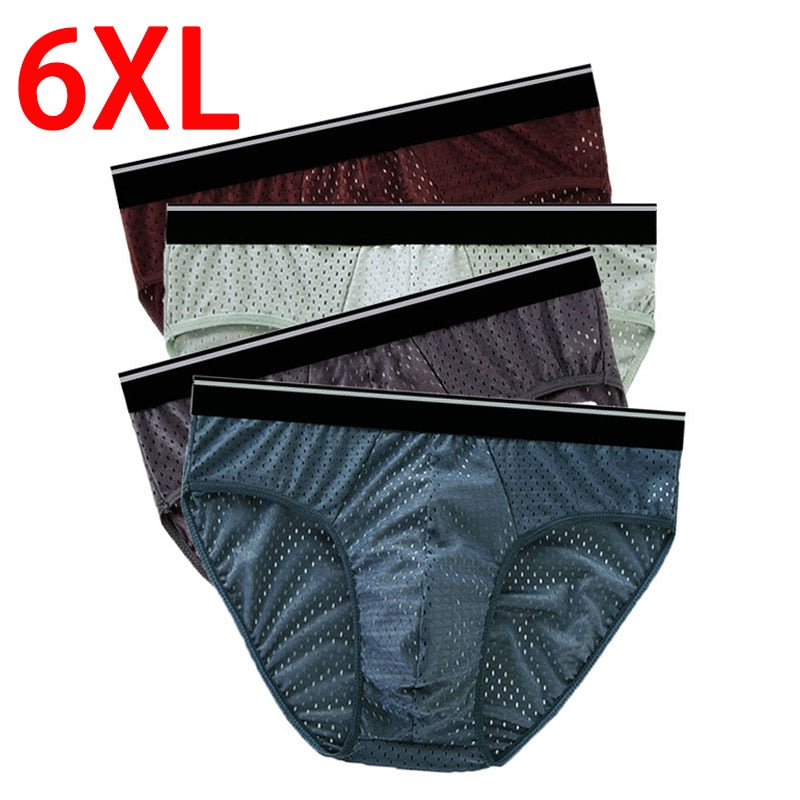 5PCS/Lot 6XL Ice Silk Mens Briefs Mens Underwear Sexy Men Underwear Men Bikini Men Briefs Men Panties for Men Man Sexy Underwear