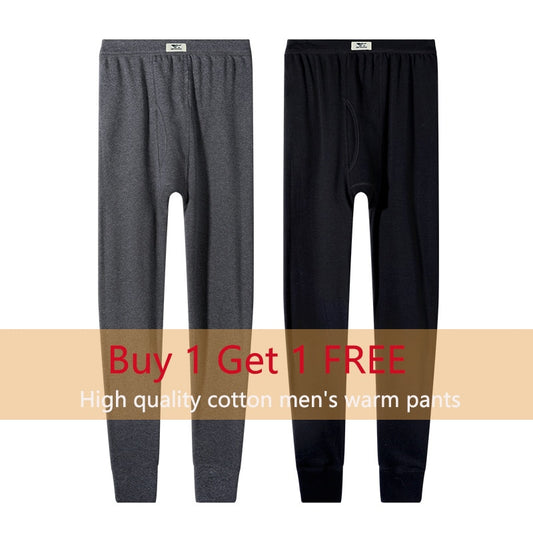 New Men&#39;s Long Johns 2 Boxes 100% Cotton High Quality Inner Wear Thin Thermal Leggings Stretch Comfort Home Men&#39;s Thermal Pants