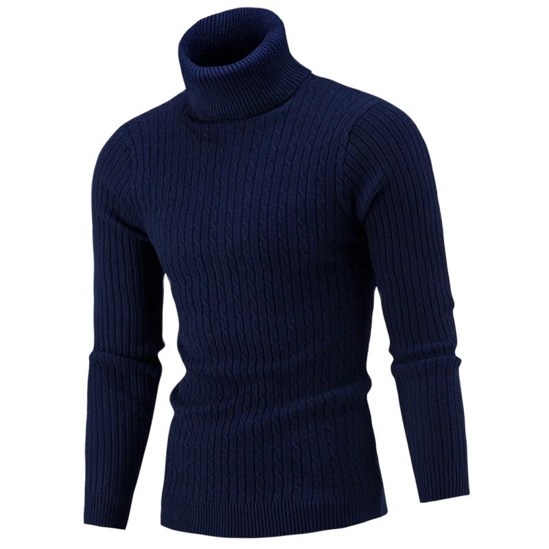 Autumn Winter Men&#39;s Turtleneck Sweater Men&#39;s Knitting Pullovers Rollneck Knitted Sweater Warm Men Jumper Slim Fit Casual Sweater