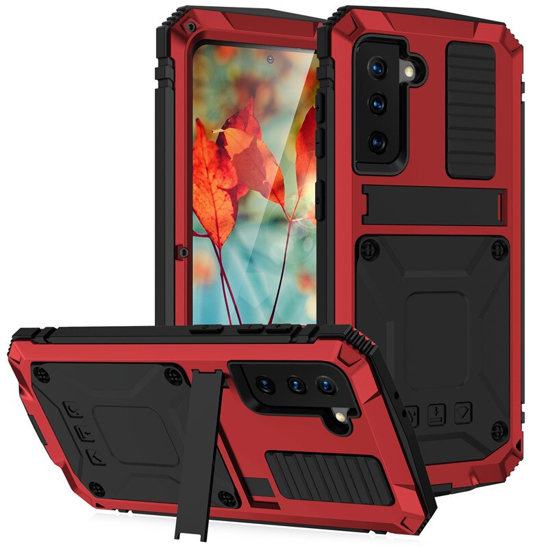 Rugged Armor 360 Full Phone Case for Samsung Galaxy S22 S21 S20 Plus Note 20 Ultra FE A32 5G 4G Metal Aluminum Shockproof Cover