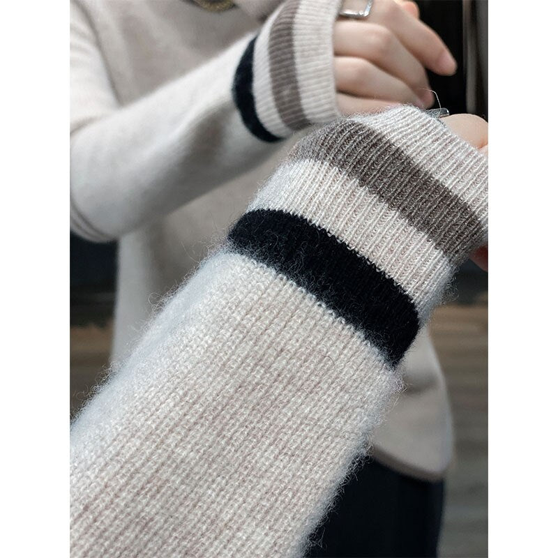 Heavyweight Thickened Wool Sweater Women Loose 2022 Autumn And Winter New Yuanbao Knitwear Round Neck Top Free Of Freight