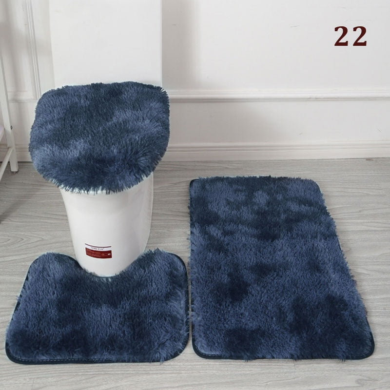 30Styles 3Pcs Plush Toilet Lid Cover Mat Set Anti Slip Anti-static Soft Bathroom Shower Carpets Wear-resistant Floor Rugs