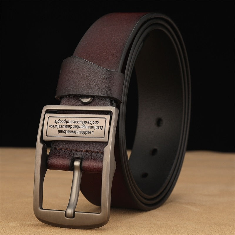 Men&#39;s Belt, Cowhide Leather, Luxury High Quality Pin Buckle Genuine Leather Vintage Fancy Jeans Designer High Quality