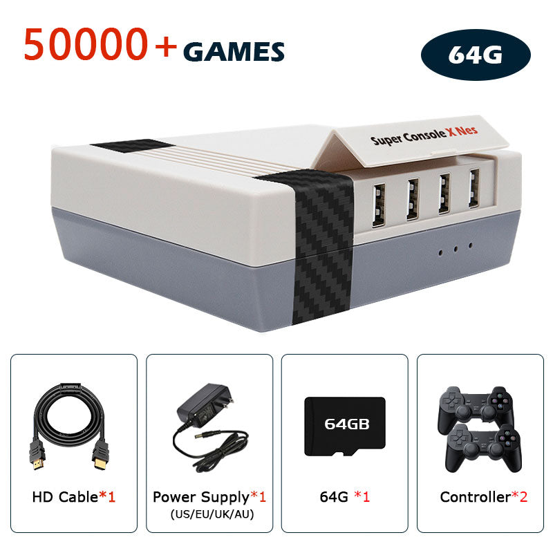 Super Console X NES  Retro Game Support Multiple Emulators Such As PSP/PS1/N64/DC With Two Wired Controllers Send 90,000+ Games