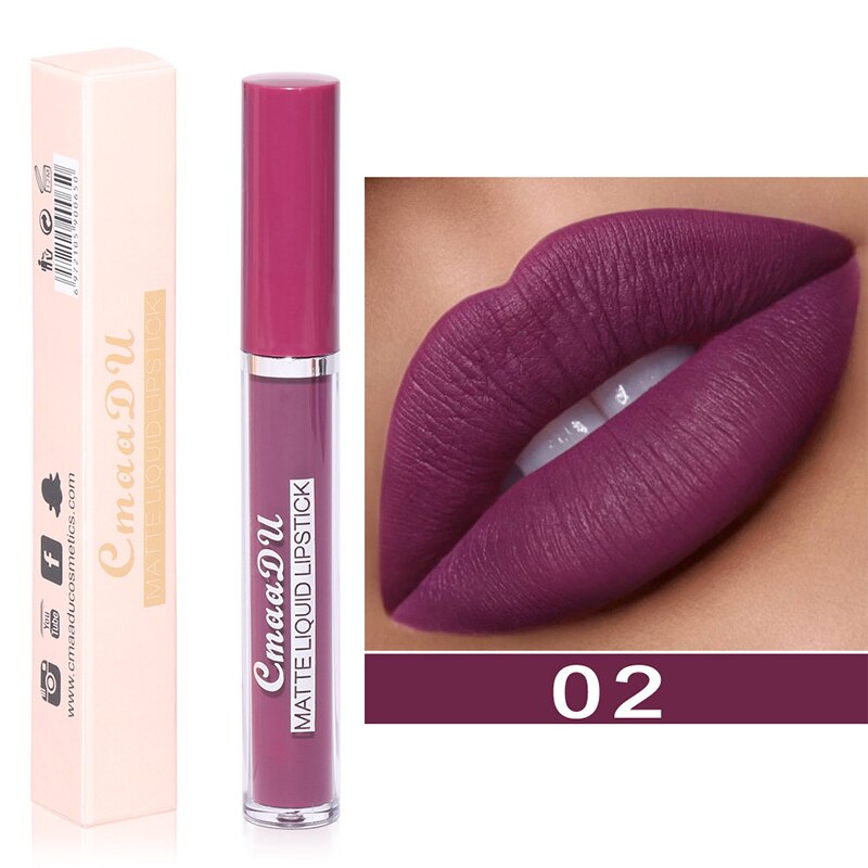 9Colors Matte Liquid Lipsticks Waterproof Ultra Velvet Lip Stick Pigment Sexy Red Nude Long Lasting Lip Gloss Makeup