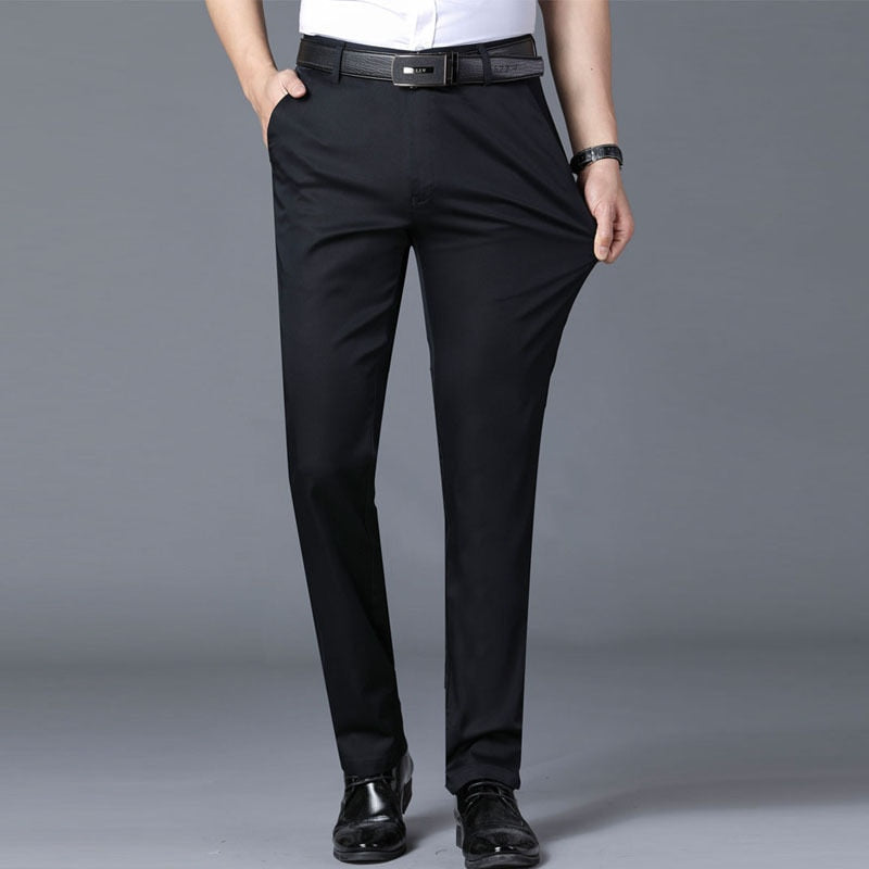 2023 New Men's Suit Pants Spring Autumn Fashion Business Casual Suit Pants Male Elastic Straight Formal Trousers Plus Size 28-38