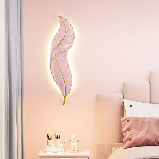 Modern Minimalist Living Room Tv Background Feather Wall Lamp Bedroom Bedside Decorative Nordic Luxury Indoor Lighting For Home