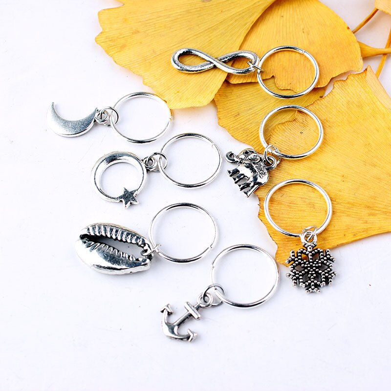 5-50pcs/bag Silver Metal Hair Rings Braid Dreadlocks Bead Hair Cuffs Dread Tube Charm Dreadlock Hair Accessories Extension