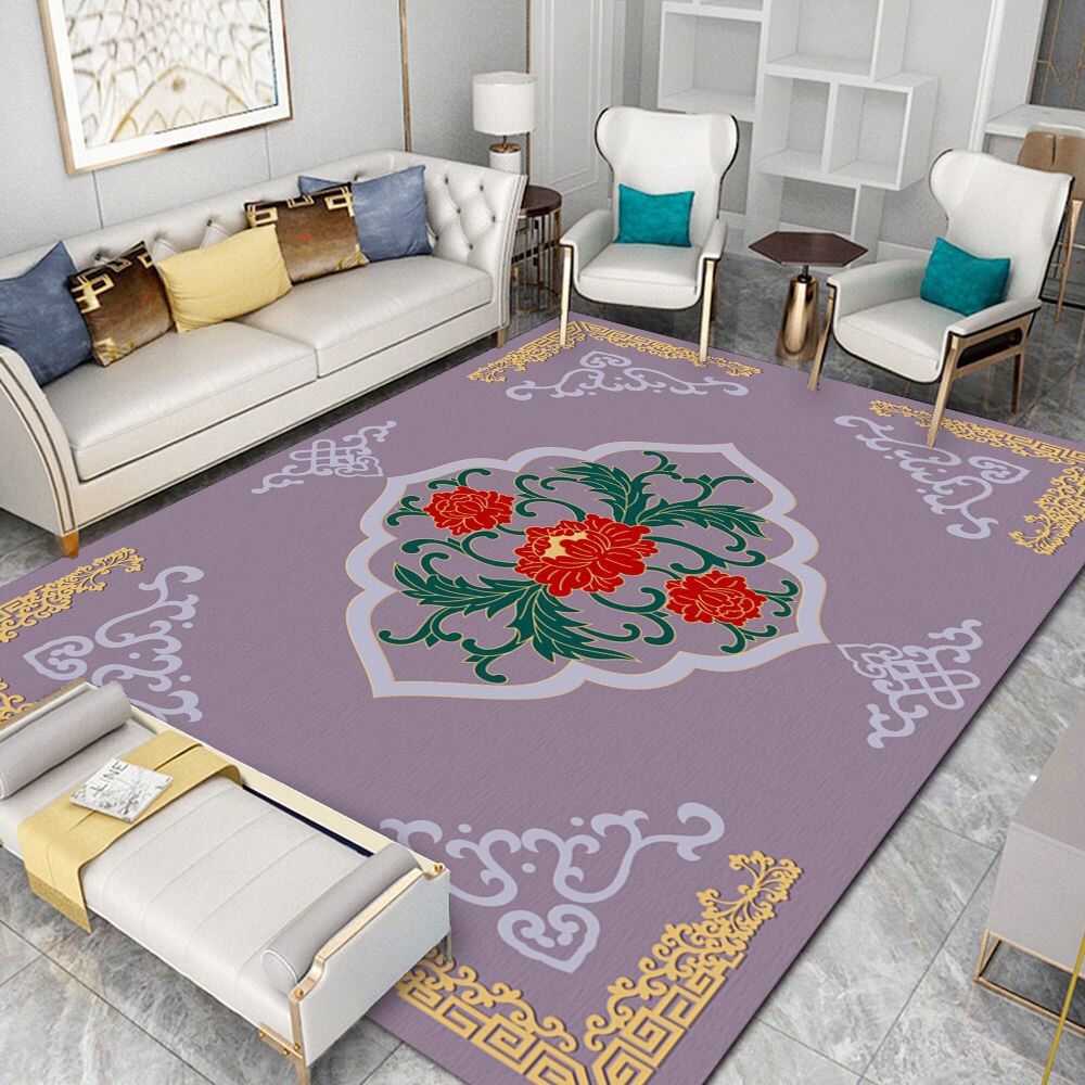 Neoclassical Carpet for Living Room Modern Decoration Bedroom Non-slip Lounge Rug Sofa Tea Table Carpet Area Rug Large Floor Mat