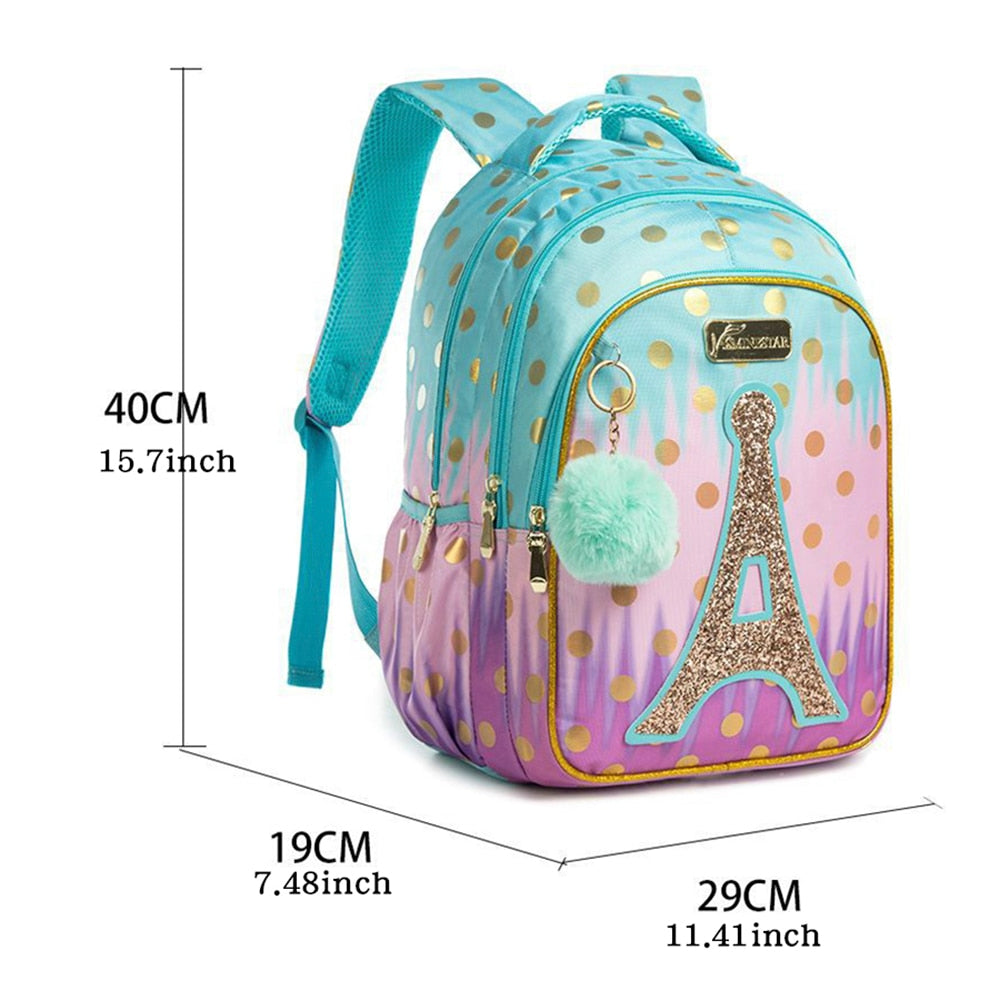 BIKAB School Bag Backpack for Kids Backpacks for School Teenagers Girls Sequin Tower School Bags for Girls Girls School Supplies