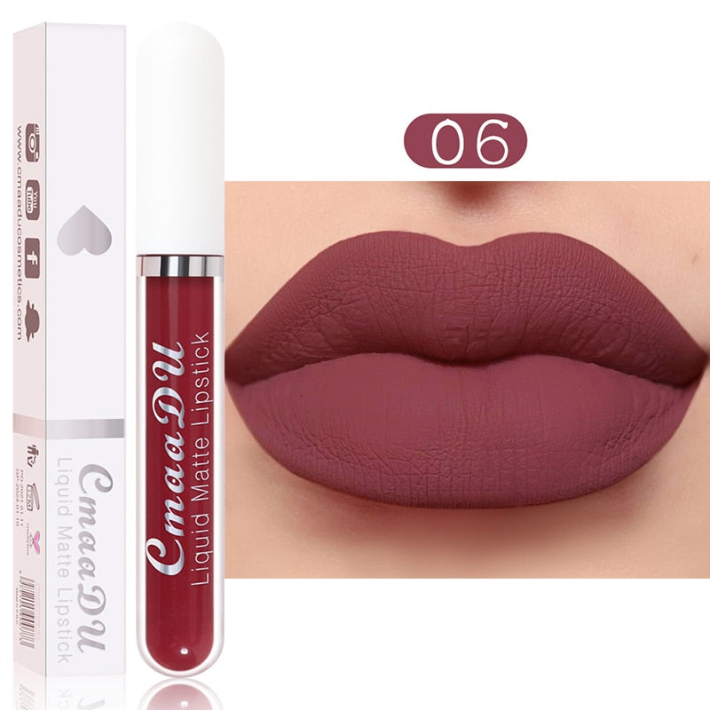 9Colors Matte Liquid Lipsticks Waterproof Ultra Velvet Lip Stick Pigment Sexy Red Nude Long Lasting Lip Gloss Makeup