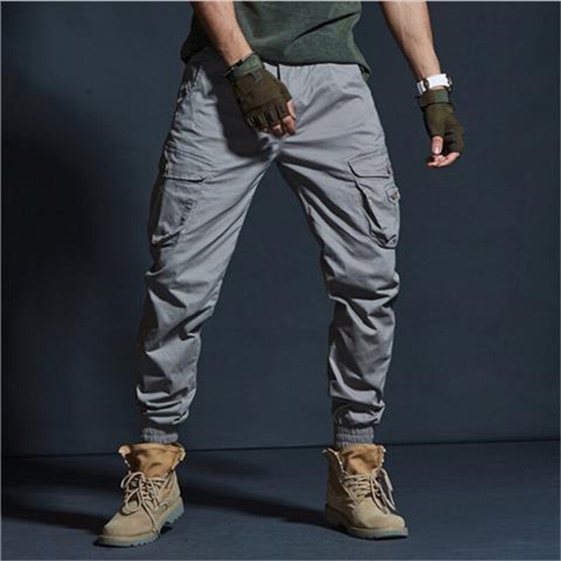 High Quality Khaki Casual Pants Men Military Tactical Joggers Camouflage Cargo Pants Multi-Pocket Fashions Black Army Trousers