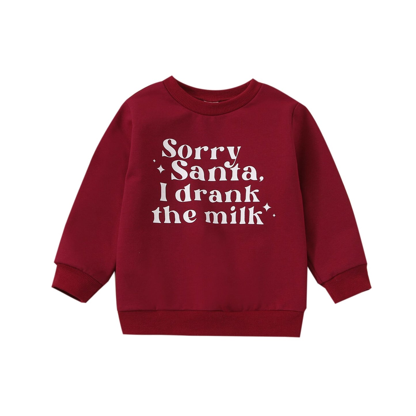 2022-10-17 Lioraitiin 0-24M Infant Baby Girl Autumn Sweatshirts Long Sleeve Red Sorry Santa I Drank The Milk Letter Printed Top