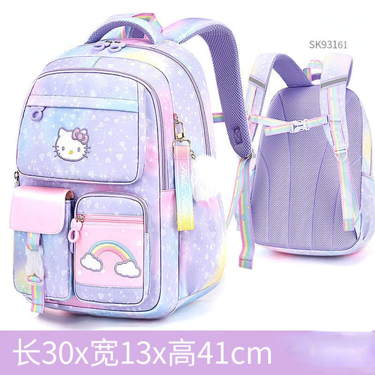 Hello Kitty Children&#39;s Schoolbag Primary School Student Girls&#39; Spine Protection Burden Reduction Girls&#39; Backpack school backpack