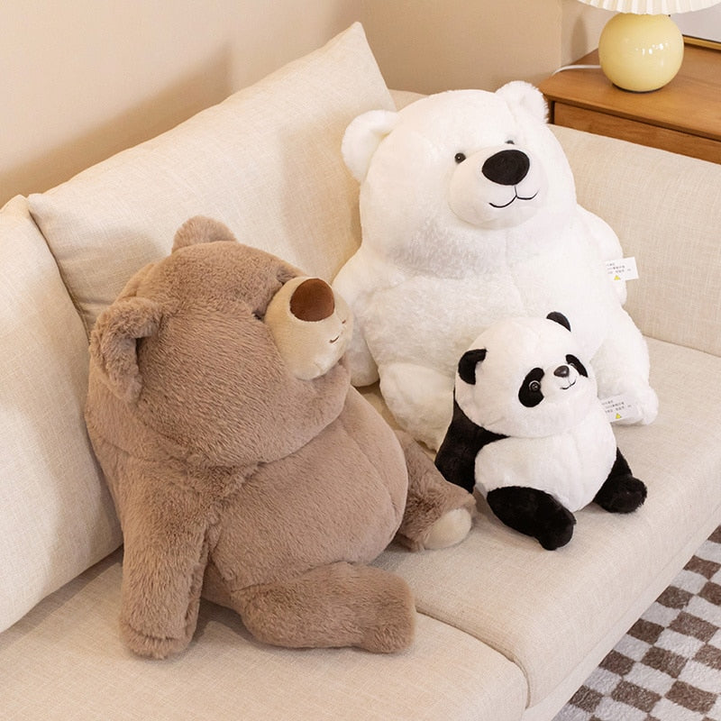 22/30/40cm Cartoon Plush White Bear Panda Toys Chubby Teddy Bear Pillow Cushion Stuffed Soft Dolls for Children Girls Gift