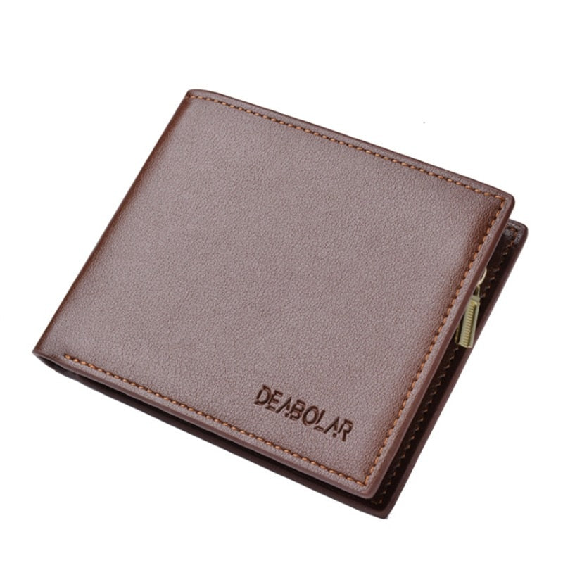 Men Wallet Genuine Leather Trifold Wallet Vintage Thin Short Multi Function ID Credit Card Holder Male Purse Money Small bag