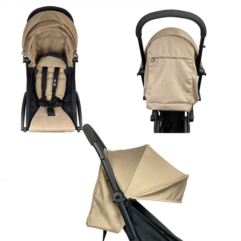 Stroller Hood &amp; Mattress For Babyzen YOYO2 Oxford Cloth Back Zipper Pocket Yoyo Stroller Accessories 175 Degree Hood Cushion