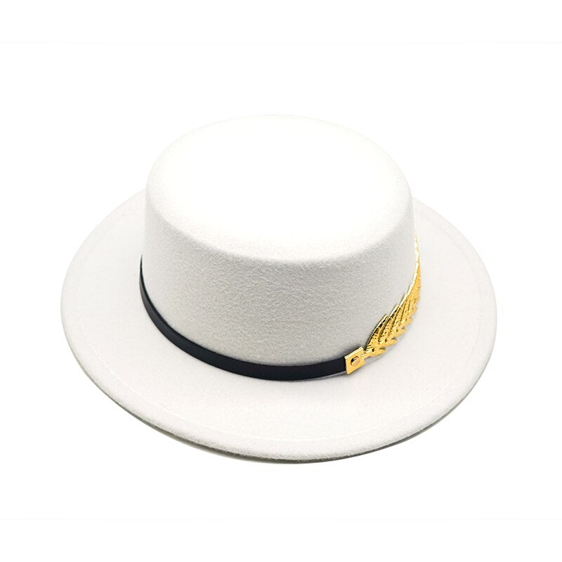 Autumn Winter Women Men Wool Vintage Trilby Felt Fedora Hat Ribbon With Wide Brim Gentleman Elegant  For Lady Flat top Jazz Caps