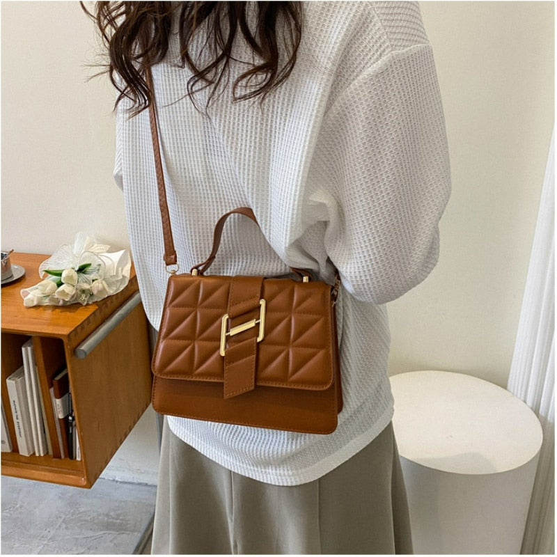 TRAVEASY Casual PU Leather Shoulder Bags for Women 2023 Fashion Diamond Lattice Female Bags Luxury Handbags Hasp Crossbody Bags