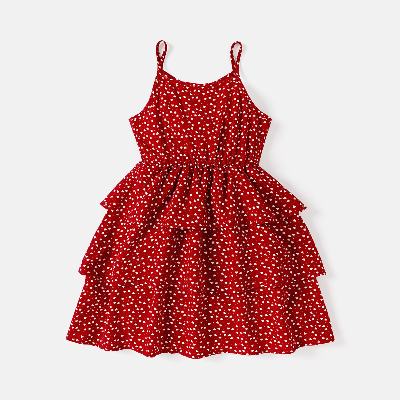 PatPat Valentine&#39;s Day Kid Girl Polka dots Layered Slip Dress