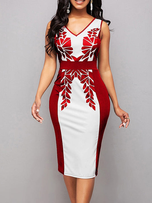 Summer New Aesthetic Printing Slim Sleeveless Dresses For Women 2022 Vintage Fashion Robe Femme High Waist Knee Elegant Dress