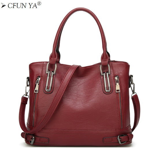 CFUN YA Vintage Trend Women&#39;s Bags Female Handbags Retro Large Capacity Tote Bags Shoulder Messenger Pack Crossbody Handle Bag