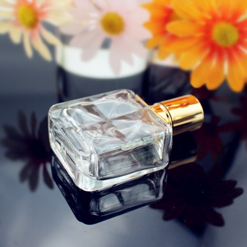 30ML Transparent Perfume Bottle Thick Glass Spray Bottle Square Empty Cosmetic Container Travel